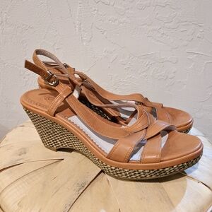 Blondo Koleta Wedge Sandals with‎ Espadrille Heel Orange Tan